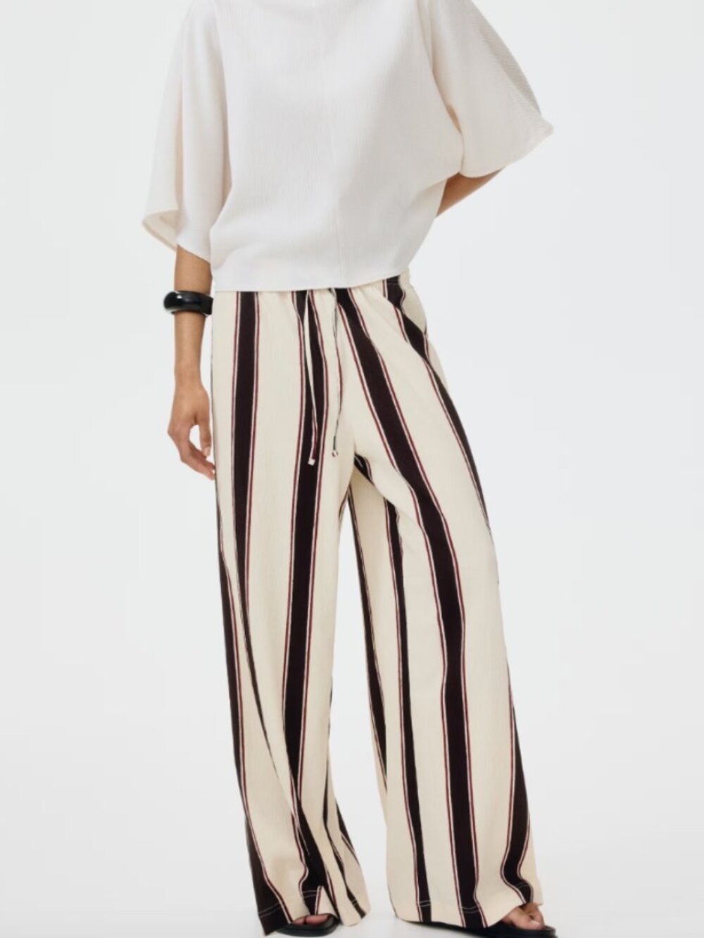NWT H&M WIDE LEG TIE WAIST PANTS